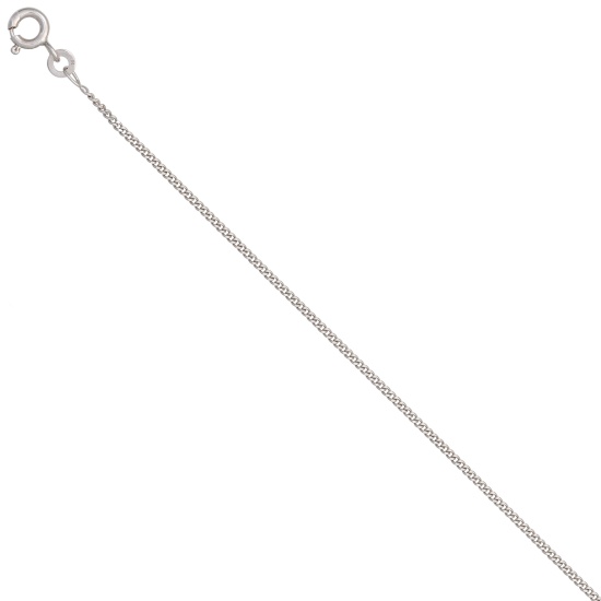 Panzerkette 585 Weißgold 1,3 mm 38 cm Gold Kette Halskette Weißgoldkette