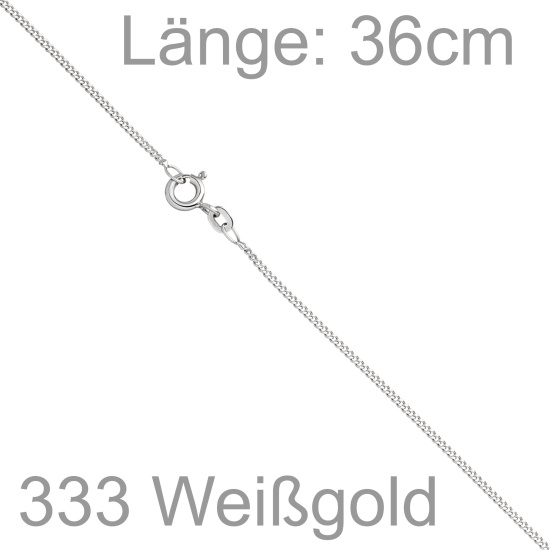 Panzerkette 333 Weißgold 1,7 mm 36 cm Gold Kette Halskette Weißgoldkette