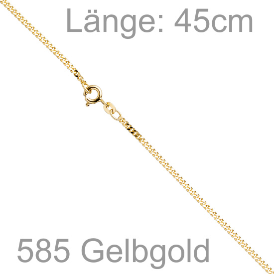 Panzerkette 585 Gelbgold 2,1 mm 45 cm Gold Kette Halskette Goldkette Federring