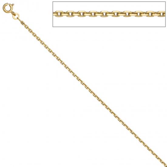 Ankerkette 333 Gelbgold 1,9 mm 50 cm Gold Kette Halskette Goldkette Federring
