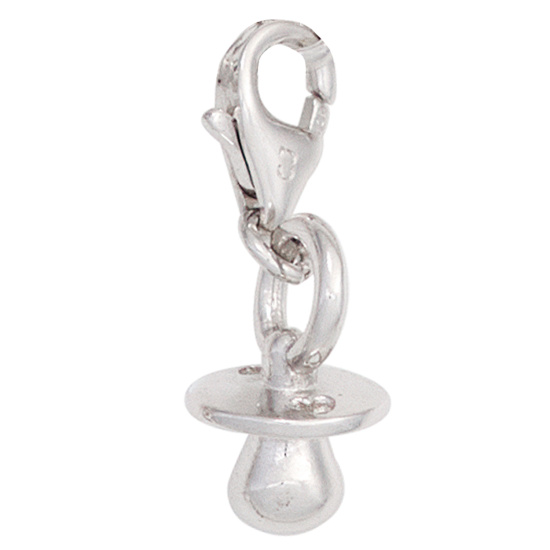 Einhänger Charm Schnuller 925 Sterling Silber rhodiniert