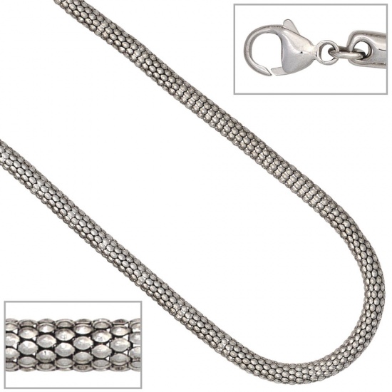 Halskette Kette 925 Sterling Silber rhodiniert 42 cm Silberkette Karabiner