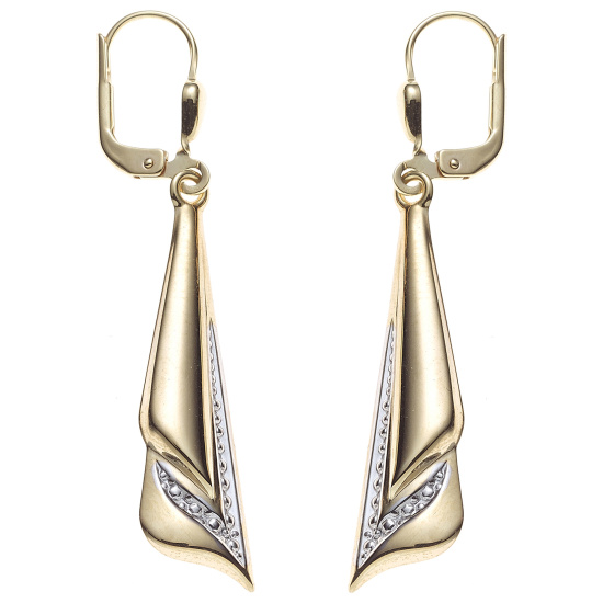 Boutons 333 Gold Gelbgold bicolor Ohrringe Ohrhänger Goldohrringe