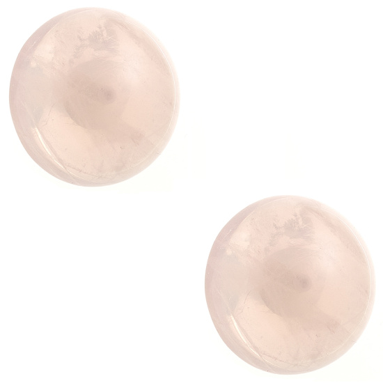 Ohrstecker rund 925 Sterling Silber 2 Rosenquarze Ohrringe