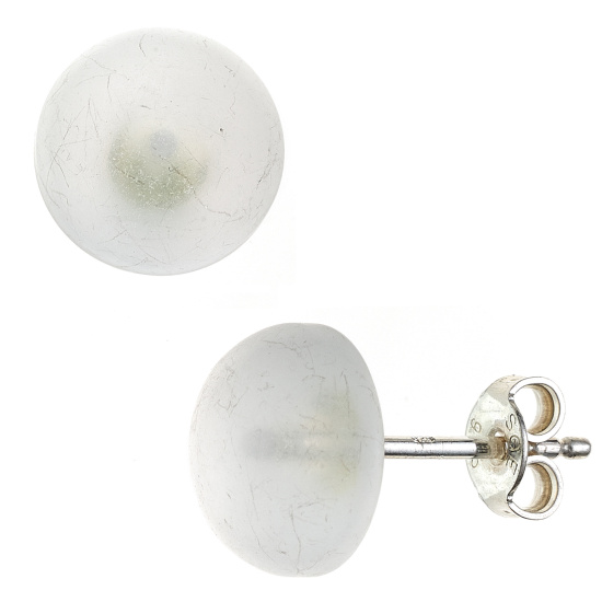 Ohrstecker rund 925 Sterling Silber 2 Bergkristalle Ohrringe