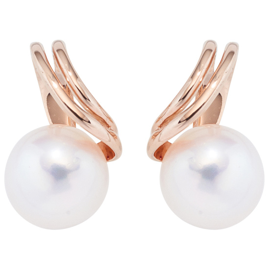 Ohrstecker 585 Gold Rotgold 2 Süßwasser Perlen Ohrringe Perlenohrstecker