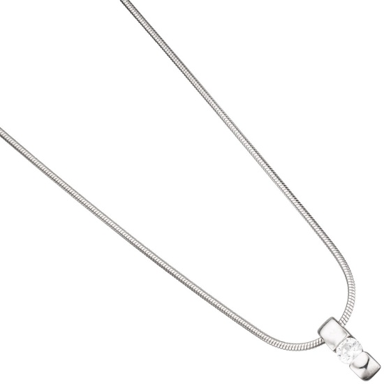 Einhänger Anhänger 925 Sterling Silber rhodiniert 1 Zirkonia