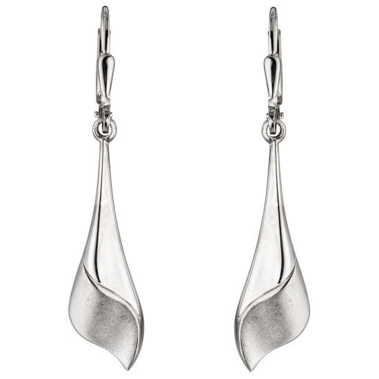Boutons 925 Sterling Silber mattiert Ohrringe Ohrhänger Silberohrringe