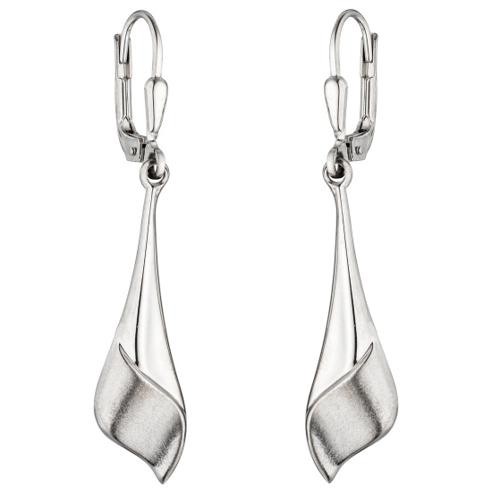 Boutons 925 Sterling Silber mattiert Ohrringe Ohrhänger Silberohrringe