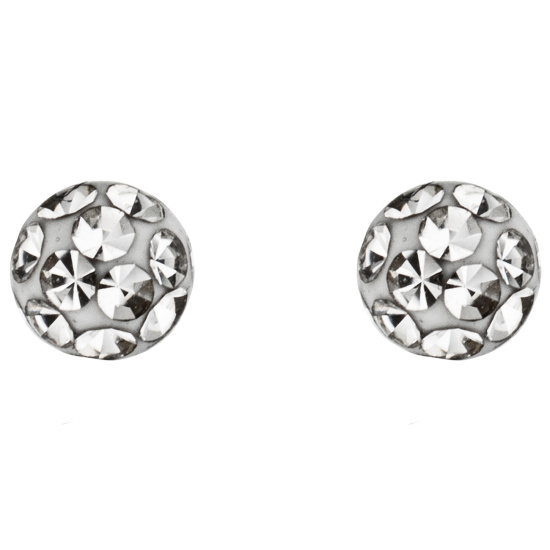 Ohrstecker Kugel Edelstahl mit Kristallsteinen Ohrringe Kugelohrstecker