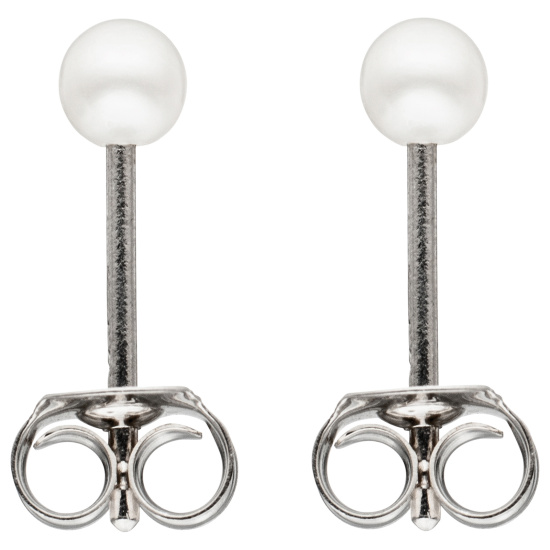 Ohrstecker 925 Sterling Silber 2 Süßwasser Perlen Ohrringe Perlenohrstecker