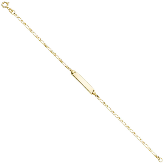 Schildband 333 Gold Gelbgold 18,5 cm Gravur ID Armband Federring