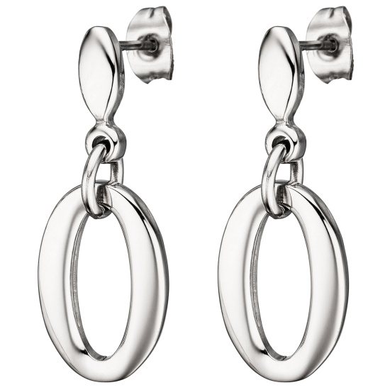 Ohrhänger oval Edelstahl Ohrringe Ohrstecker