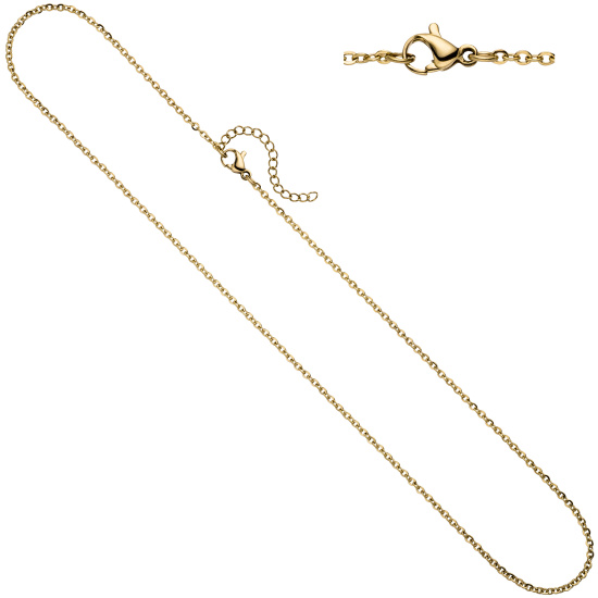 Halskette Edelstahl gold farben beschichtet 2,2 mm 46 cm Kette