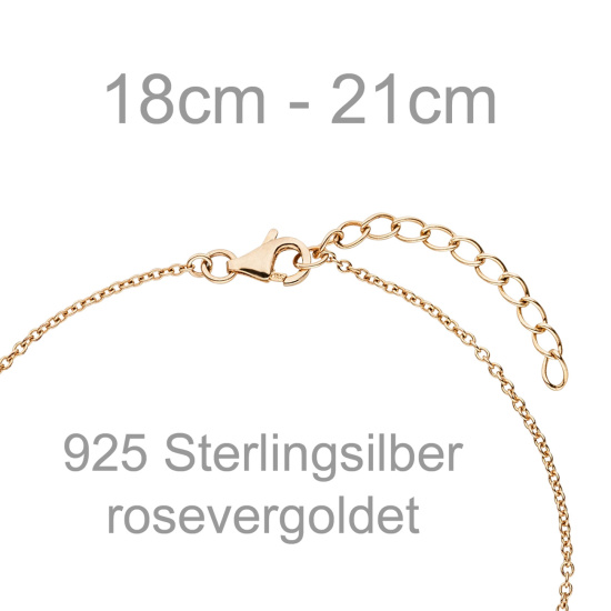 Armband 925 Sterling Silber rotgold vergoldet 52 Zirkonia 21 cm