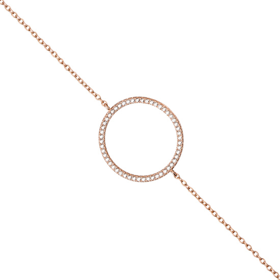Armband 925 Sterling Silber rotgold vergoldet 52 Zirkonia 21 cm