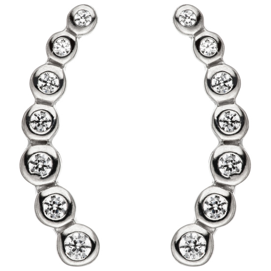 Ohrstecker 925 Sterling Silber 14 Zirkonia Ohrringe Silberohrringe