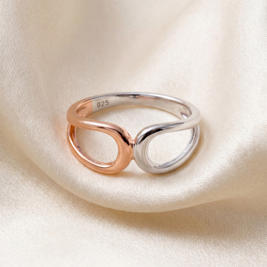 Damen Ring 925 Sterling Silber bicolor vergoldet Silberring