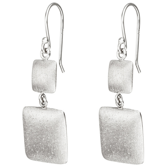 Ohrhänger quadratisch 925 Sterling Silber matt mattiert Ohrringe Silberohrringe