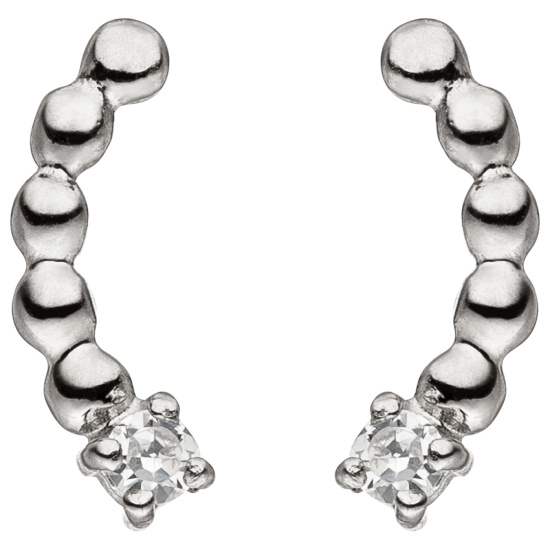 Ohrstecker 925 Sterling Silber 2 Zirkonia Ohrringe Silberohrringe