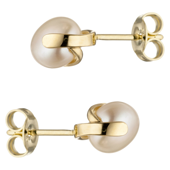 Ohrstecker 585 Gold Gelbgold 2 Süßwasser Perlen Ohrringe Perlenohrstecker