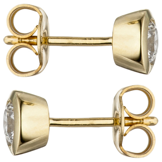 Ohrstecker rund 333 Gold Gelbgold 2 Zirkonia Ohrringe Goldohrringe
