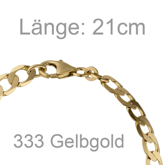 Panzerarmband 333 Gelbgold 21 cm Gold Armband Goldarmband