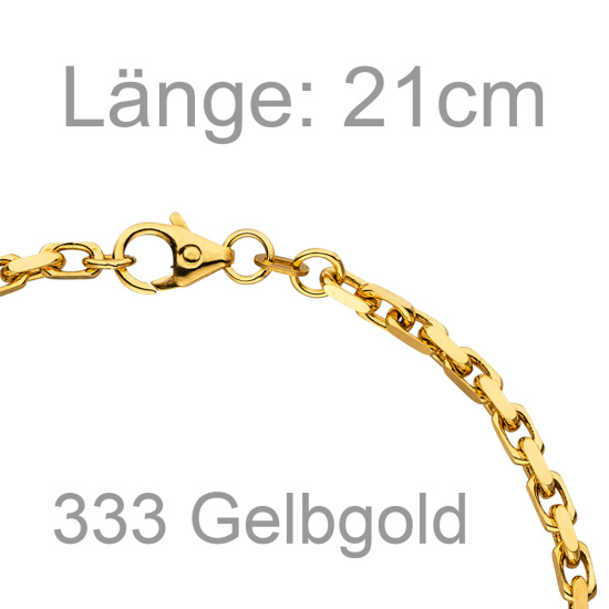 Ankerarmband 333 Gold Gelbgold diamantiert 21 cm Armband Goldarmband