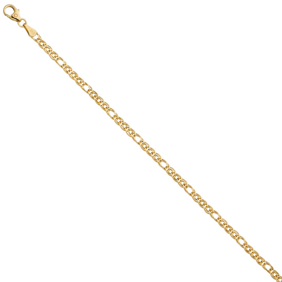 Zwillings-Panzerarmband 585 Gelbgold 19 cm Gold Armband Goldarmband