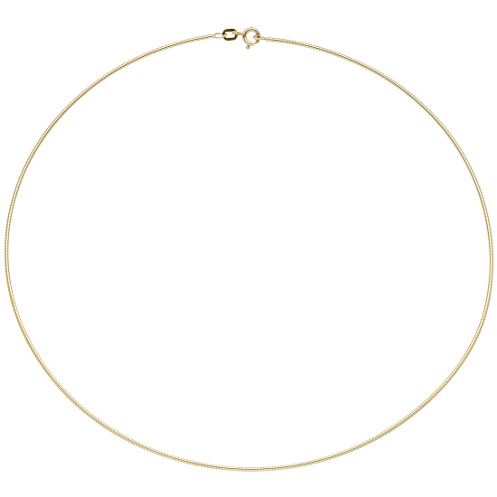 Halsreif 925 Sterling Silber gold vergoldet 1,1 mm 45 cm Kette Halskette