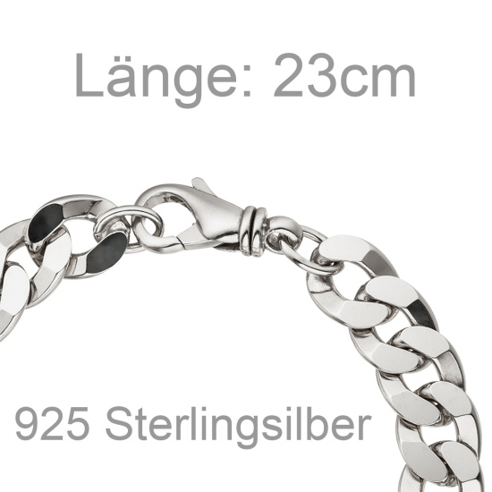 Panzerarmband 925 Sterling Silber diamantiert 23 cm Armband Silberarmband