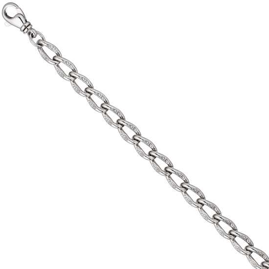 Panzerarmband 925 Sterling Silber mit Struktur 19 cm Armband Silberarmband