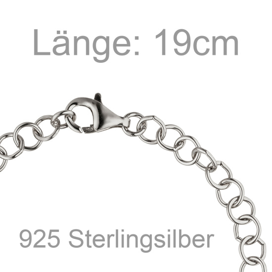 Rundankerarmband 925 Sterling Silber 19 cm Armband Silberarmband Ankerarmband