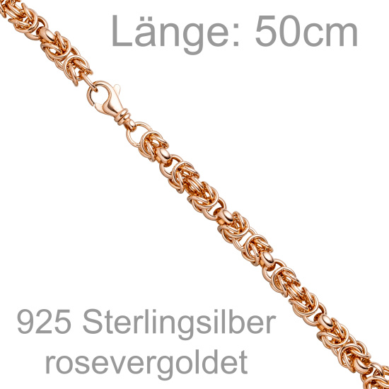 Collier Halskette 925 Sterling Silber rotgold vergoldet 50 cm Kette
