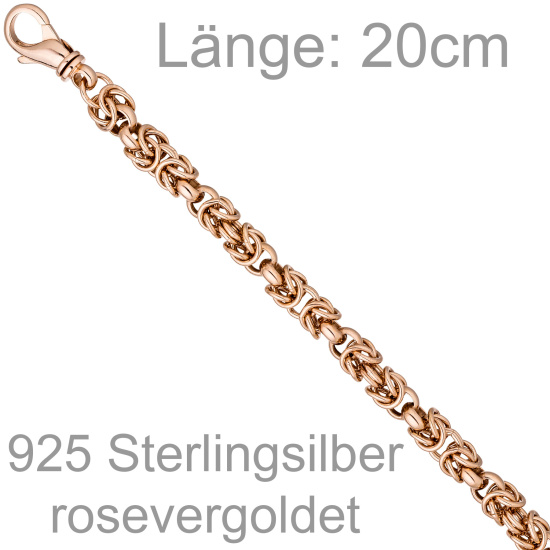 Armband 925 Sterling Silber rotgold vergoldet 20 cm