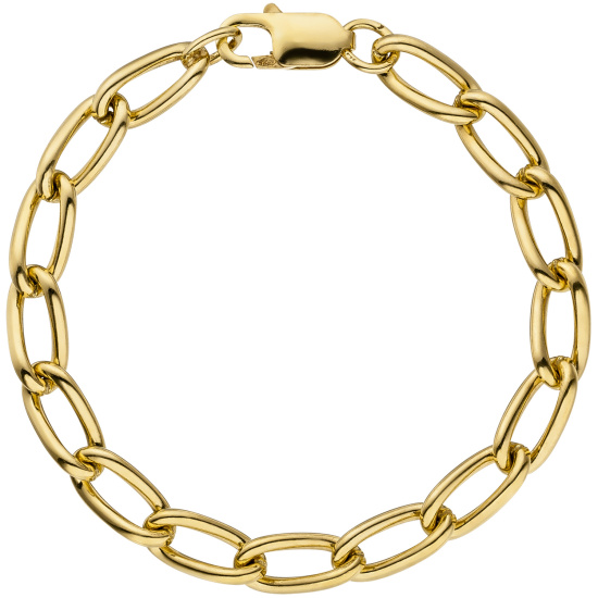Panzerarmband 925 Silber gold vergoldet 19 cm Armband