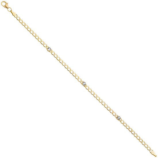 Armband 333 Gold Gelbgold 3 Blautopase hellblau blau 19 cm Goldarmband Karabiner