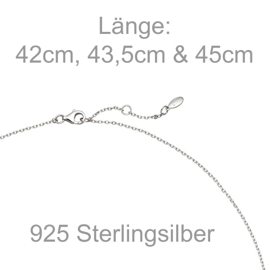 Collier Kette mit Anhänger 925 Sterling Silber 3 Zirkonia rosa 45 cm Kette