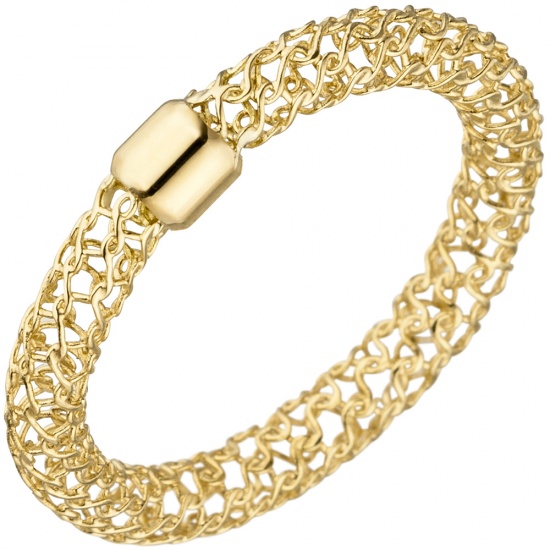 Damen Ring geflochten 750 Gold Gelbgold Goldring mit Geflecht