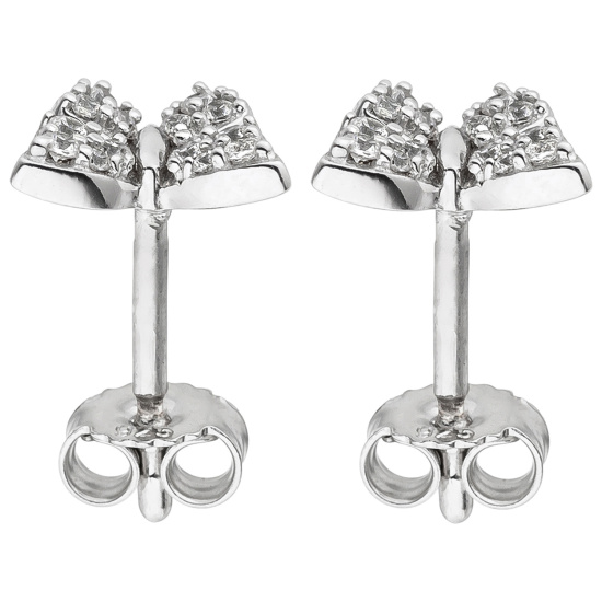 Kinder Ohrstecker Schmetterling 925 Silber mit 28 Zirkonia Kinderohrringe
