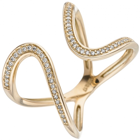 Damen Ring 585 Gold Gelbgold 55 Diamanten Brillanten Goldring Diamantring