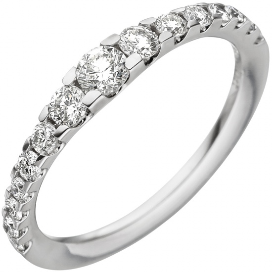 Damen Ring 585 Gold Weißgold 15 Diamanten Brillanten Weißgoldring Diamantring