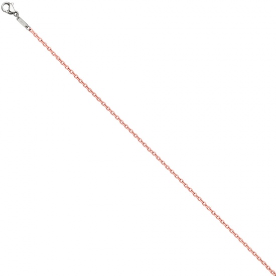 Rundankerkette Edelstahl rosa lackiert 42 cm Kette Halskette Karabiner