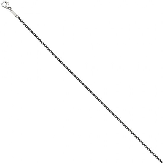 Rundankerkette Edelstahl grau lackiert 42 cm Kette Halskette Karabiner