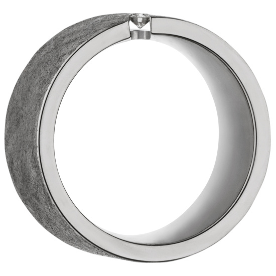 Partner Ring breit aus Titan 1 Diamant Brillant 0,05ct. Partnerring Titanring