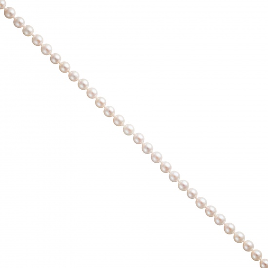 Akoya Perlen Schnur weiß leicht barock Durchmesser ca. 6-6,5 mm ohne Schließe
