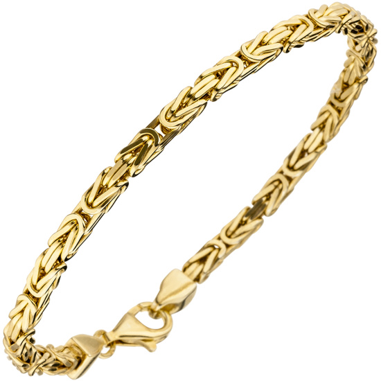 Königsarmband 925 Sterling Silber gold vergoldet diamantiert 19 cm Armband