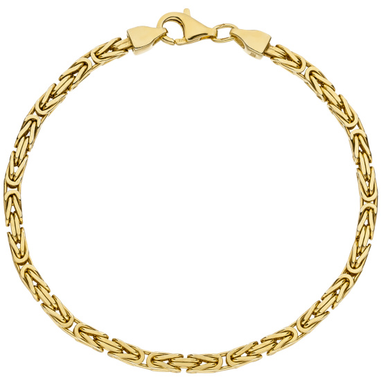 Königsarmband 925 Sterling Silber gold vergoldet diamantiert 19 cm Armband