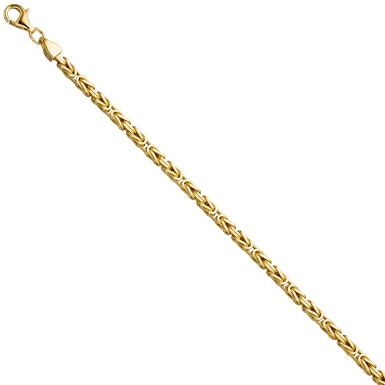 Königsarmband 925 Sterling Silber gold vergoldet diamantiert 19 cm Armband