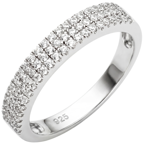 Damen Ring 925 Sterling Silber 69 Zirkonia Silberring